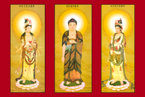 Buddha statue hanging painting western three holy amitabha buddha guanyin bodhisattva great trend to bodhisattva statue customization