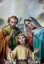  Fabric holy phase Holy Family three mouth 50*70cm 8 spot