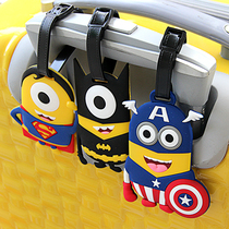  Korean creative cute cartoon silicone flight attendant luggage tag label Boarding pass suitcase tag Check-in tag