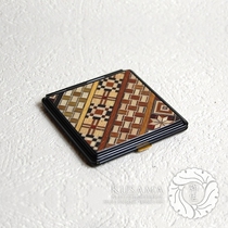 (Japan straight hair) Hakone famous production to send Wood fine work Hand Mirror Mirror Mirror double mirror folding square mirror