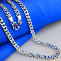 Platinum necklace mens and womens pt950 white gold chain Tank boss chain whip chain heavy pure gold strong
