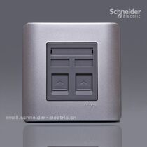 Schneider Qisheng tap e8000 four-wire telephone and super five eight-wire information socket (silver gray)