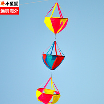 Authentic Weifang kite breeze flying rotating flower basket silicone cloth rotating tail a string of 3 pieces of accessories