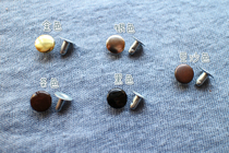 Japan imported single-sided 9mm rivets(black tea gold silver bean paste color) 20 sets