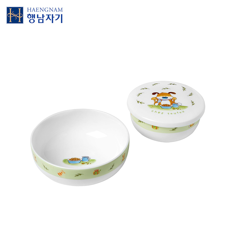 HAENGNAM Korean Xingnan Porcelain Dog Bone Porcelain Bowl Imported Children's Tableware Set Baby's Rice Bowl