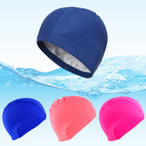 Fashion swimming cap adult male and female child universal waterproof ear protection nylon solid color flower cloth swimming hat long hair suitable