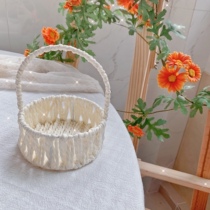 Ε Happy environmental protection small flower basket ³ aromatherapy candle accessories wedding companion basket photo props