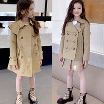  TKX childrens clothing 21 autumn and winter three-dimensional cape jacket long waist windbreaker petal cape short windbreaker