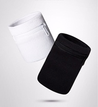 Pure cotton zipper wrist guard basketball running sports sweat sweat absorption wrist bag put key coin wallet male and female students