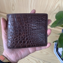  Mens wallet short real crocodile leather without stitching belly multi-card drivers license change pocket wallet