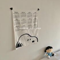 wen * ins wind Snoopy 2021 wall decoration hanging cloth calendar photo props