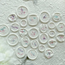 Estefrii hot paint coin White floating flower 2 0 fire paint coin finished hand book material decorative sealing DIY gift