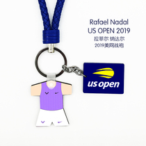 Rafael Nadal 2019 US Open 19 crown robe with tennis keychain chain lanyard decoration