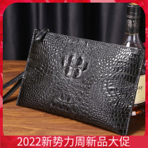 New Thai Avocado Leather Mens Handbag Business Casual Ultra Slim Trend Hand Grab Bag Letter Enveloping Zipper Clip
