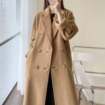 M home classic camel 101801 double-sided temperament cashmere coat women 2021 Winter new long coat