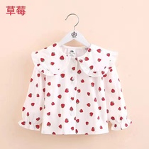 Girl pure cotton shirt spring and summer thin section foreign air boy clothing baby long sleeve blouse Children Korean version casual undershirt tide