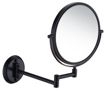 German contemporary full copper bathroom swivel black cosmetic mirror folding mirror toilet double-sided mirror HD magnifying glass