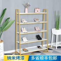 Shoe store shoe rack display rack womens clothing store floor-to-ceiling bag rack clothing store multi-layer gold shelf window rack