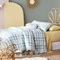 Xiao Yu Ji Australia adairs childrens bedding quilt cover pillowcase green plaid cotton Princess