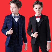 Boys small suit suit Western style dress British handsome spring and autumn flower girl baby plus velvet childrens suit three-piece suit