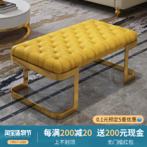 Light luxury wind sand hair stool Living room household leisure stool Exhibition hall model room Sofa matching foot color can be customized