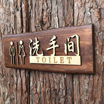 Solid wood toilet doorplate toilet sign creative men's and women's toilet custom wooden sign sign listing