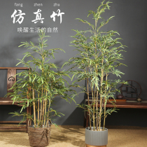 Chinese simulation bamboo potted plant indoor living room large decorative ornaments fake tree plastic green plant landscaping