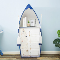 Mediterranean style four-drawer large ship cabinet ship-shaped storage storage cabinet ship-shaped decoration cabinet domestic energy