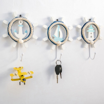 Mediterranean Style Decoration Single Hook Genguan Resin Iron Art Clothing Shop Clothes Hat Key Creative Wall Hanging Accessories