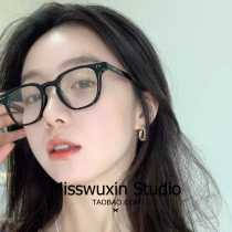 South Korea Tide brand glasses female black frame plain anti Blue Light Square flat mirror Net red myopia eye frame men frame