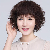 Wig Short hair female middle aged mother wig set natural lady wig mom real hair wig female full headgear