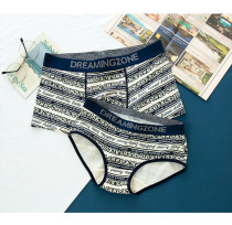Couple Underwear Modal Cotton One Man and One Female Couple Underwear Girls Triangle Male Boxer Pants 2021 Set
