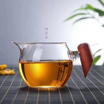 Mingxin Tang glass tea Sea Road Cup kung fu tea set male Cup heat-resistant tea ceremony accessories wooden handlebar tea divider