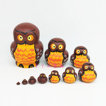 ten Floors Owl Russia Cover Dolls Wooden Toy Craft Gift Valentines Day Gift Home Swing Decoration