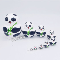 Ten-layer little belly panda Matryoshka doll Wooden toy craft gift wishing Valentines Day gift decoration