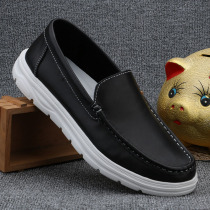 Soft bottom men's shoes spring and autumn bean shoes men's thin first layer leather men's breathable soft bottom casual shoes leather deodorant