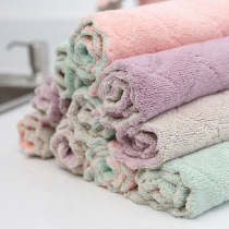 Douyin artifact department store kitchen rag dishcloth double-sided water absorbent non-stick oil furniture cleaning cloth household scrub