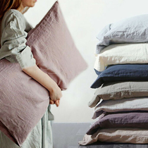  Imported French linen yarn 100%pure linen pillowcase 48*74 rustic cool sweat-absorbing multi-color optional special price