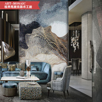 Personalized custom glass mosaic background wall tile entrance restaurant puzzle balcony Modern simple parquet cut painting