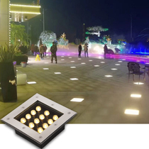 Square buried Light Square spotlight outdoor waterproof sign buried light Road Corridor light LED embedded floor light