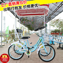 Net celebrity 22-inch townhouse double couple bicycle four-wheeled sightseeing car parent-child one-wheeled adult brand