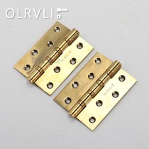 OLRVLI Pure Copper Mute Bearing Hinge Brass Color Gold Thickened Double Door Hinge Interior Wooden Door Hinge