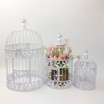 European decorative birdcage ornaments black and white window iron large floral birdcage decorations Wedding photography props