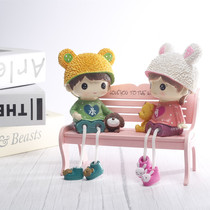 ins Wind girl heart pink chair photo photography props bench ornaments childrens toys room decoration layout