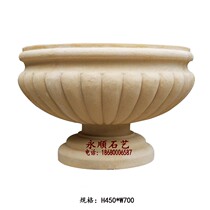 Yongshun stone art sandstone round carving Sandstone relief flower bowl Water bowl anti-yellow rust stone clubhouse Real estate Roman flower pot