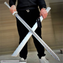 Tang Yokoknife Longquan City Baojian sword integrated Tang sword high manganese steel knife sword anti-body cutter Cold weapon Weapon Legitimate Knife Unopened Blade