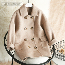 Boy double-sided cashmere coat 2021 autumn and winter New baby woolen coat girl woolen coat tide