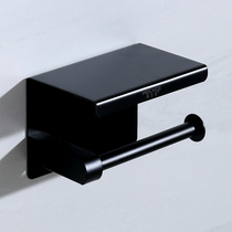 Toilet non-perforated 304 stainless steel tissue holder wall-mounted black hand paper toilet carton bathroom roll