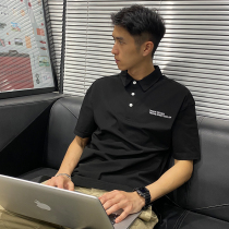 2021 spring and autumn new mens lapel polo shirt business casual Korean version personality letter embroidery short-sleeved Paul tide
