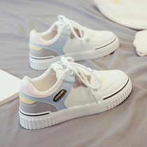 Small white shoes women 2021 autumn and winter new trendy shoes Korean version of Joker student board shoes plus velvet womens shoes casual white shoes